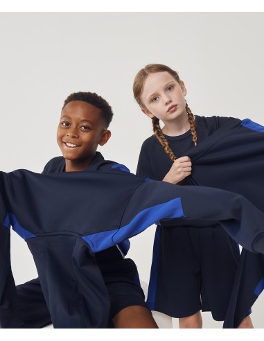 FIN-LV342-Sweat à capuche sportif contrasté enfant